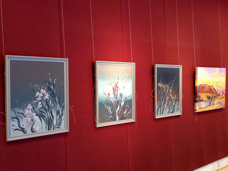 Ilze Šēnbera-Nāgels triptych Morning Mood, Daytime Mood, Evening Mood