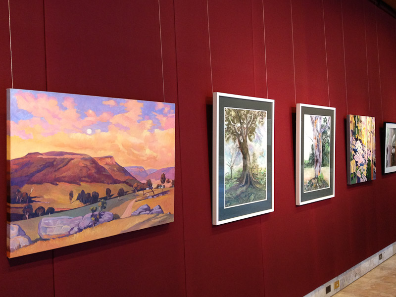 North wall, containing works by Ilze Šēnbera-Nāgels, Guntis Jansons and Anita Bēŗziņš-Misiņš