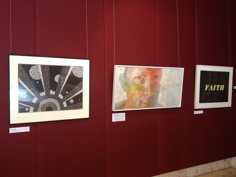 South wall with works by Jānis John Supe, Pēteris Ciemītis, Imants Tillers