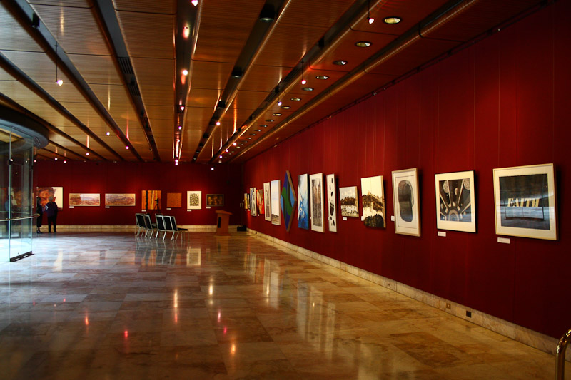 South wall with works by Biruta Clark, Andra Krūmiņa, Walter Barda, Haralds Noritis, Ieva Deksne, Alda Rudzis, Jānis John Supe, Imants Tillers