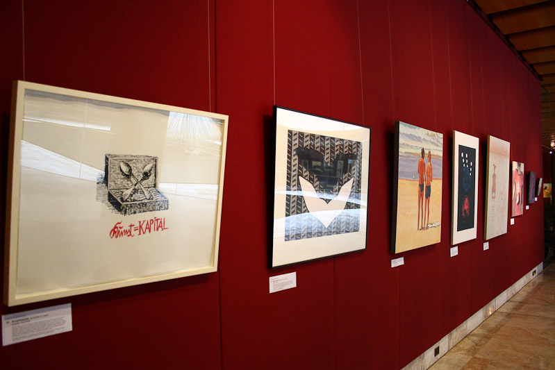 East wall: works by Imants Tillers, Jānis John Supe, Guntis Jansons, Raimonds Rumba, Anita Rezevska and Dzidra Mitchell